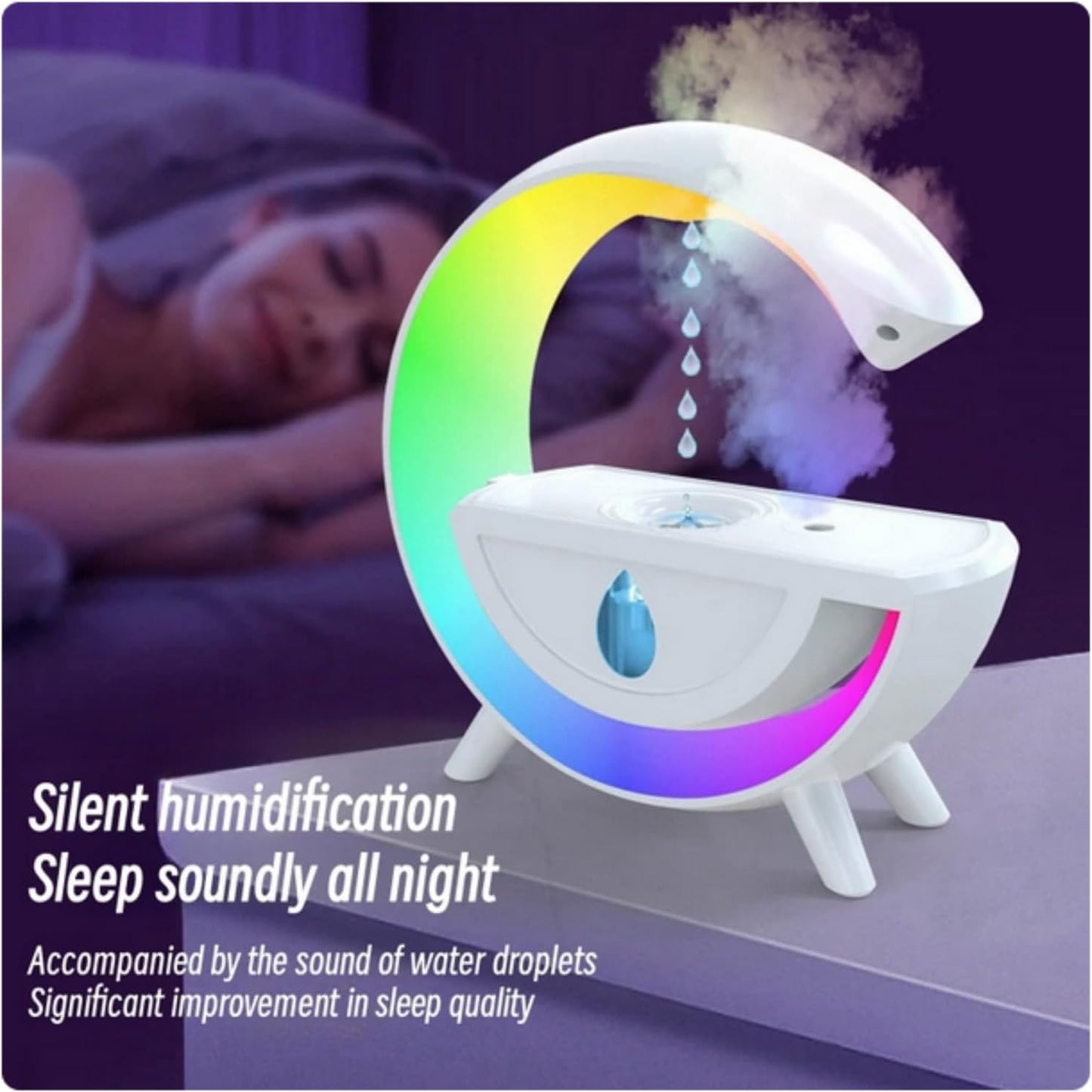 350ml Anti-gravity Air Humidifier Diffuser Creative Aromatherapy Water Droplet RGB Table Lamp Night Light