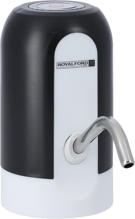 Royalford One Touch Automatic Water Dispenser RF10474 Powerful Battery Rechargeable with USB Cable No Water Leakage Rust-Proof, Stainless Steel Pipe 1200mAh